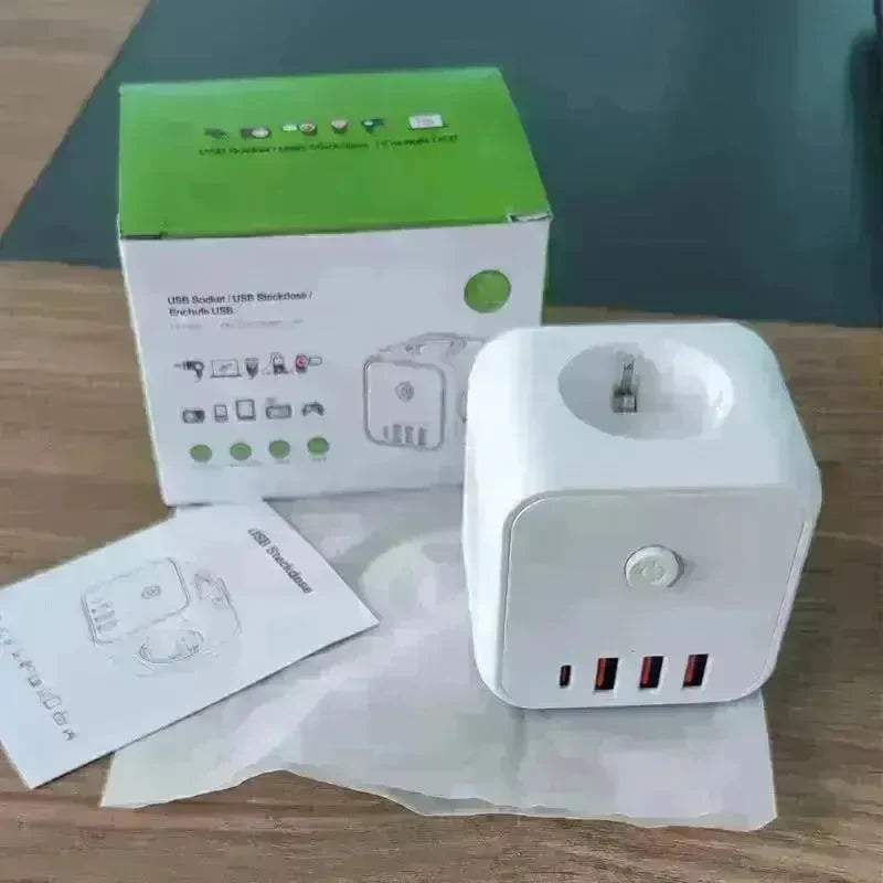 Rubik's Cube Converter European Standard Extension Cable Power Strip Multi-function Power Surge protector Plug Socket - EX-STOCK CANADA