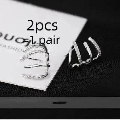 S925 Silver Needle Four-prong Zircon Inlaid Earrings - EX-STOCK Canada