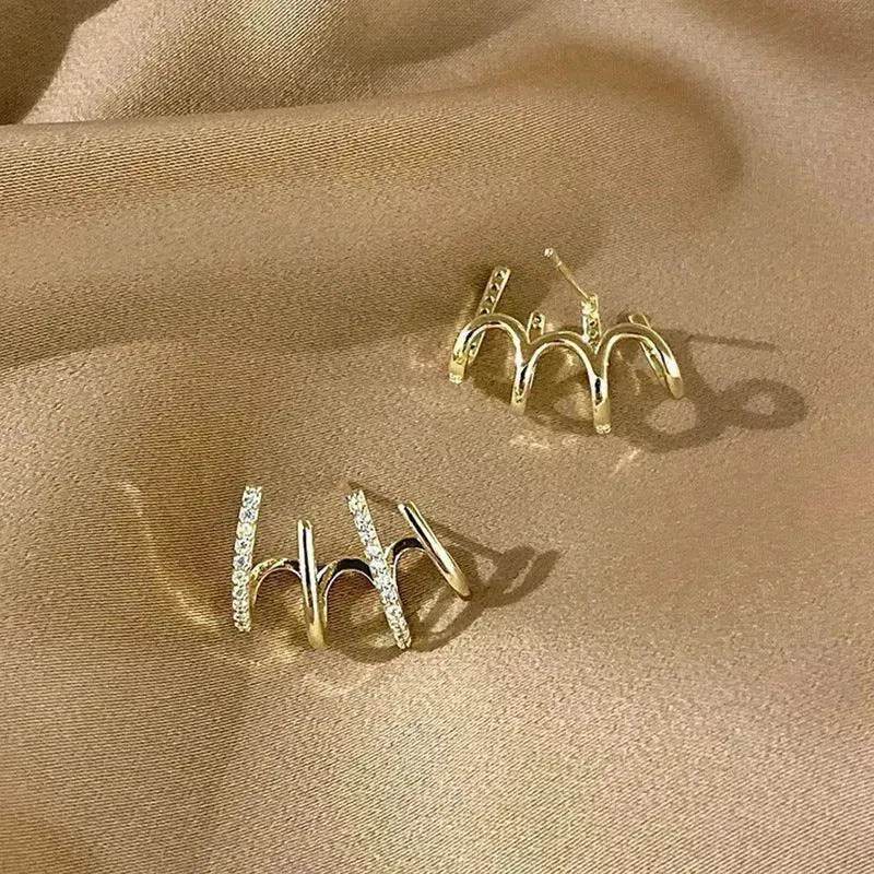 S925 Silver Needle Four-prong Zircon Inlaid Earrings - EX-STOCK Canada