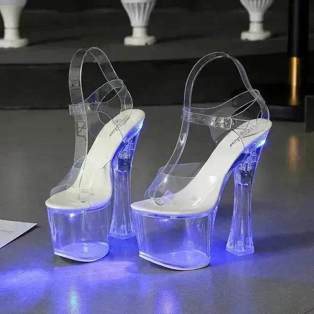 Wedge shoes Sandals Feminine Transparent Crystal Platform High Heels - EX-STOCK Canada
