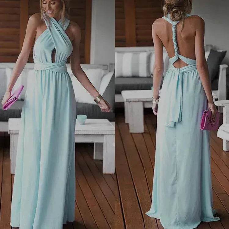 Charming Stunning Multi-rope Bandage 14 Color Dress Long Dress Gown - EX-STOCK Canada