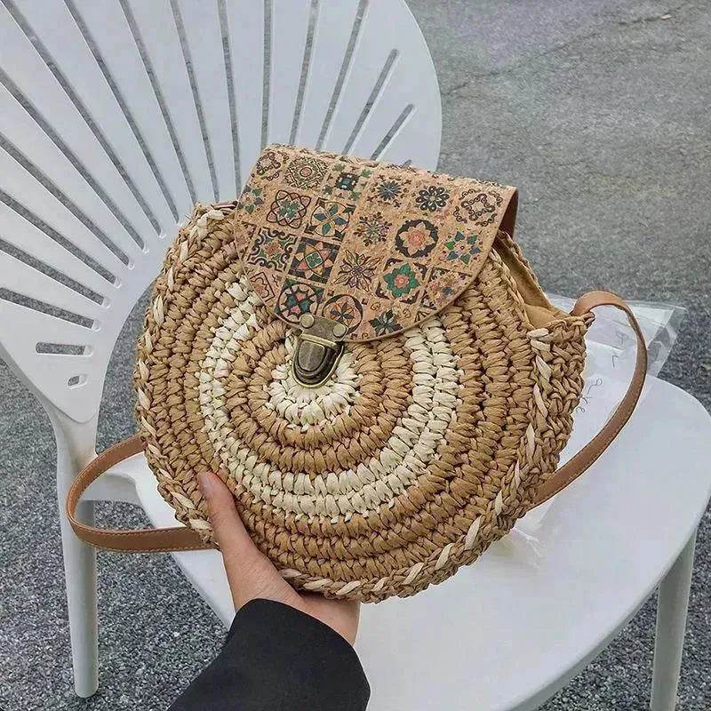 Shoulder Straw-weaved Crossbody Beach Casual Ethnic Style Mini And Simple Handmade Beach Bag - EX-STOCK Canada