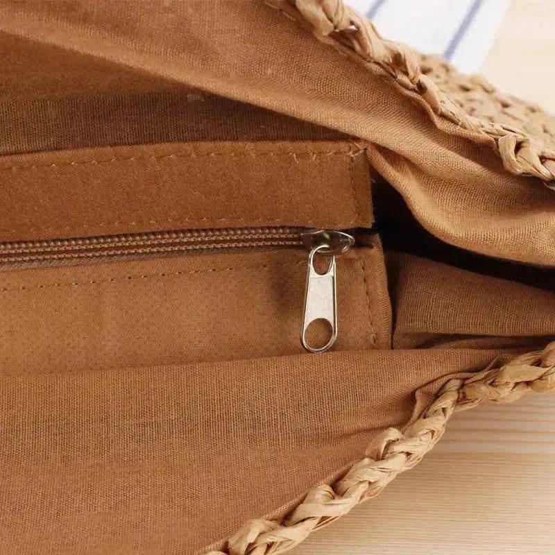 Simple Round Shoulder Bag Straw Handbag Summer Beach Bags - EX-STOCK Canada