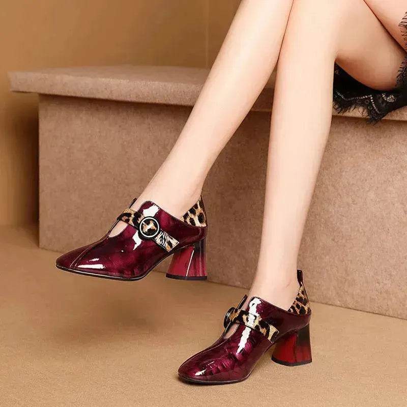 Single shoes women's high heels thick heel - EX-STOCK Canada