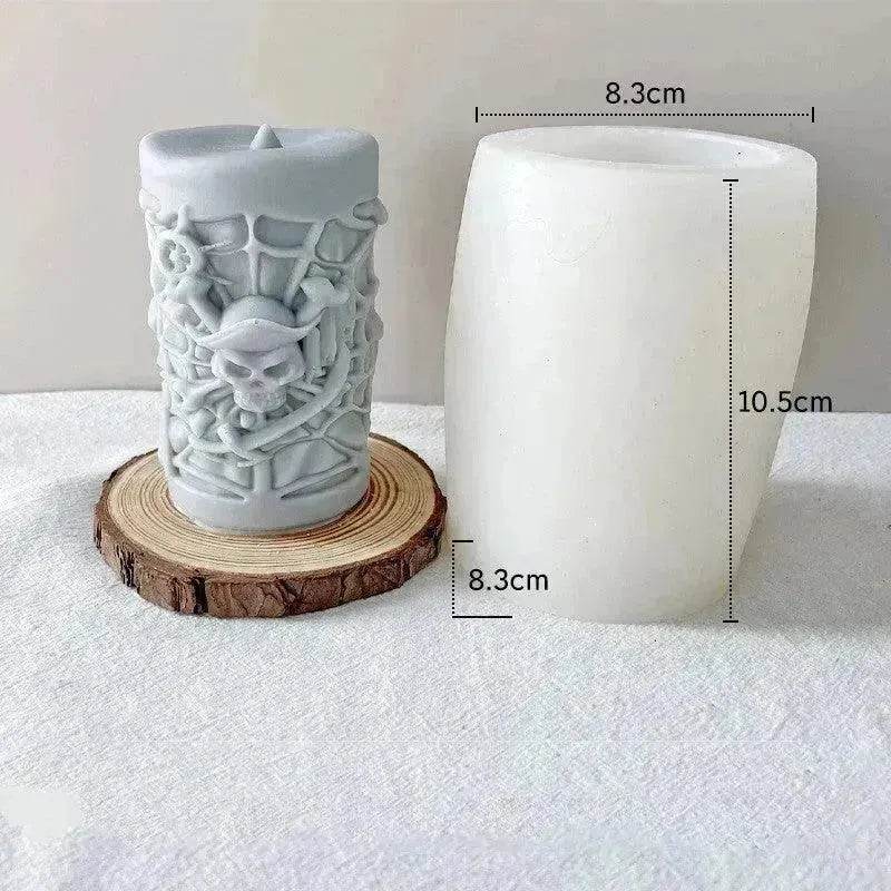 Skull Ornament Cylindrical Scented Candle Mould - EX-STOCK Canada
