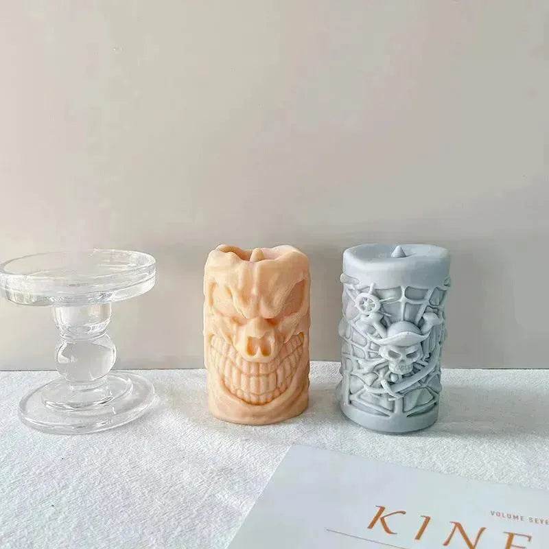 Skull Ornament Cylindrical Scented Candle Mould - EX-STOCK Canada