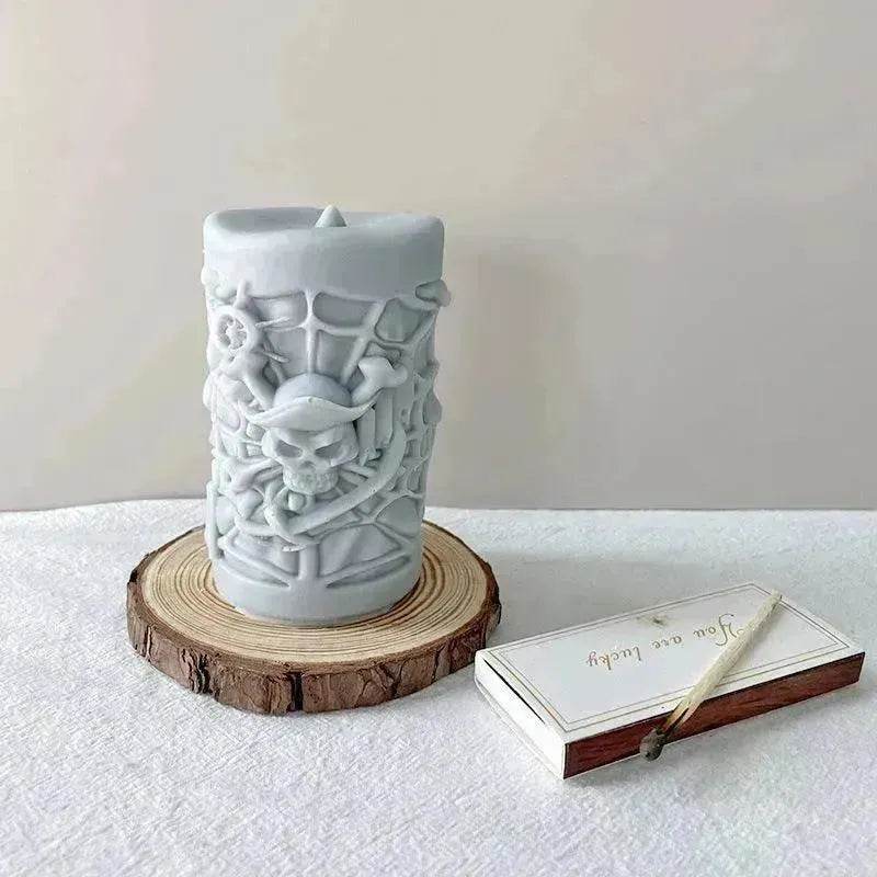 Skull Ornament Cylindrical Scented Candle Mould - EX-STOCK Canada