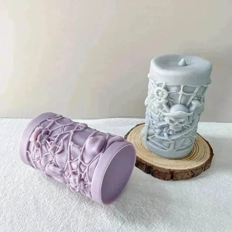 Skull Ornament Cylindrical Scented Candle Mould - EX-STOCK Canada