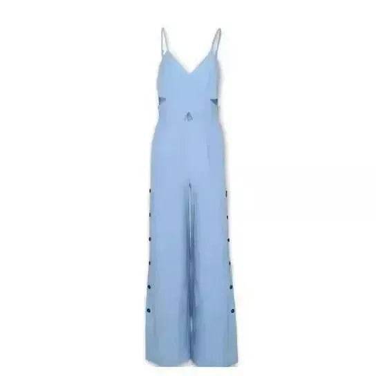 SLeeveless Hollow-out Camisole High Waist Slim Solid Color Jumpsuit - EX-STOCK Canada