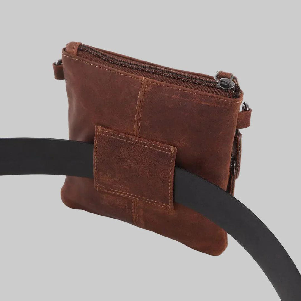 Mini sac à bandoulière en cuir Greenwood avec 3 poches zippées | EX-STOCK Canada