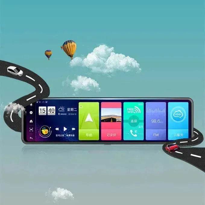 Smart 170 wide angle Bluetooth, GPS, Speed monitoring, collision sensing, front and back view, reversing image Rearview Mirror Tachograph Double Recording Dashcam HDR Backup Camera for cars - EX-STOCK Canada