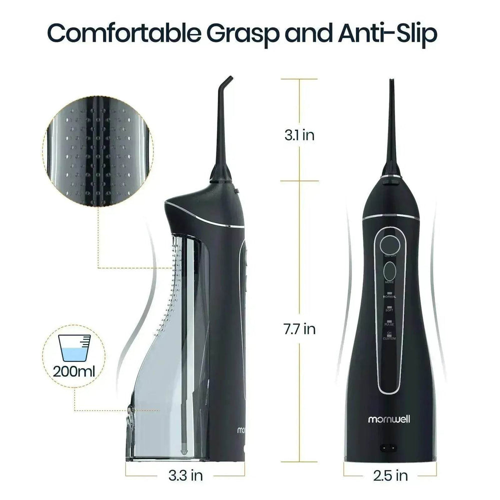 Smart Electric Portable Cordless Dental Water Flosser for Teeth Cleaning - Rechargeable and IPX7 Waterproof Travel Dental Oral Irrigator - EX-STOCK Canada