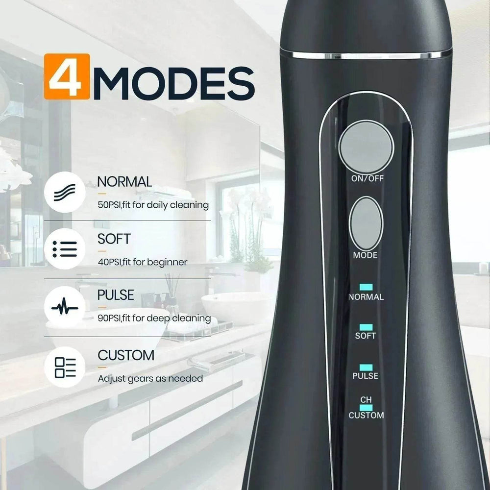 Smart Electric Portable Cordless Dental Water Flosser for Teeth Cleaning - Rechargeable and IPX7 Waterproof Travel Dental Oral Irrigator - EX-STOCK Canada