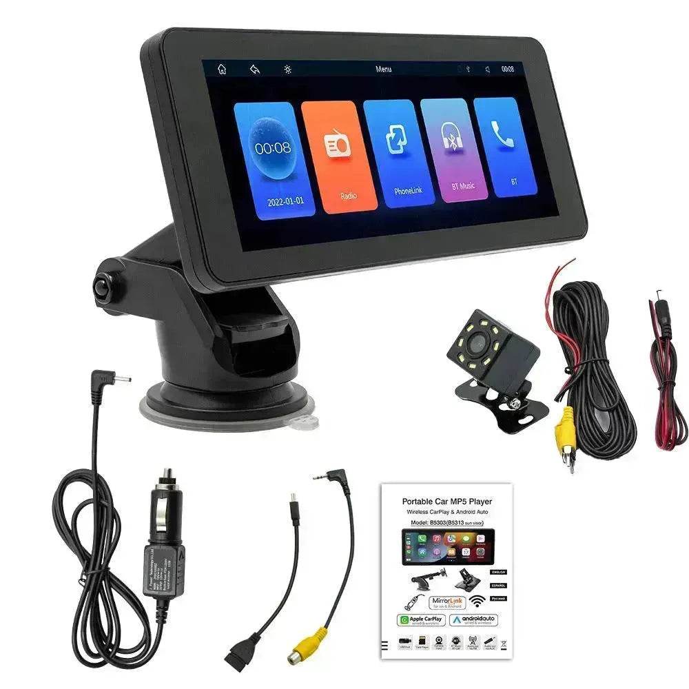 Smart Portable Wireless 6.86-inch Multimedia Vehicle-mounted Video Player, LED Car Camera Supports driving recorder, Reverse image, Bluetooth,. - EX-STOCK Canada