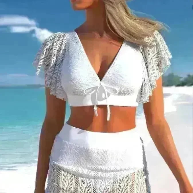 Solid Color Hollow High Waist Sexy Split Suit - EX-STOCK CANADA