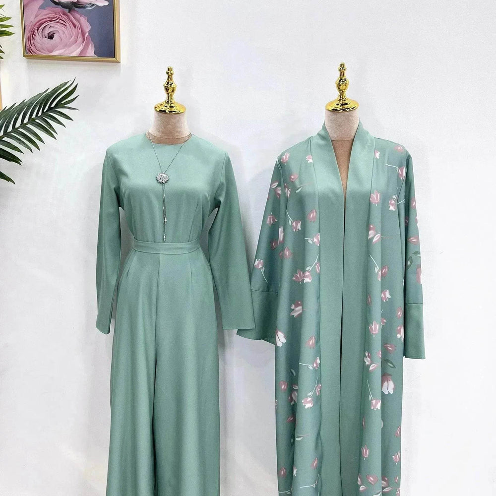 Solid Color Inner liner Jumpsuit with Robe for Beautiful Arab Dubai Turkey Middle East Women. - EX-STOCK Canada