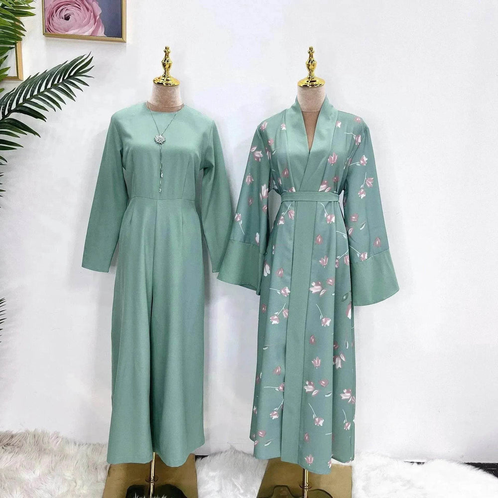 Solid Color Inner liner Jumpsuit with Robe for Beautiful Arab Dubai Turkey Middle East Women. - EX-STOCK Canada