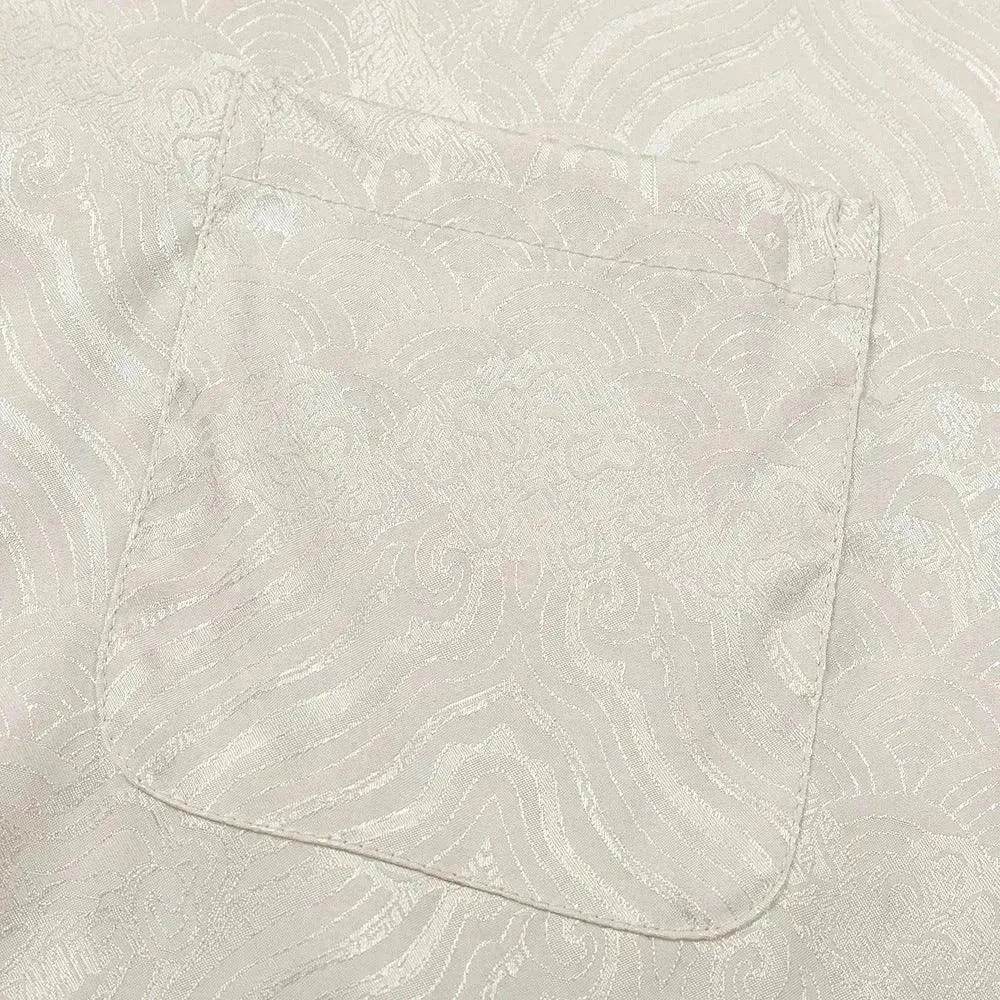 Solid Color Jacquard Floral Short Sleeve Shirt - EX-STOCK Canada