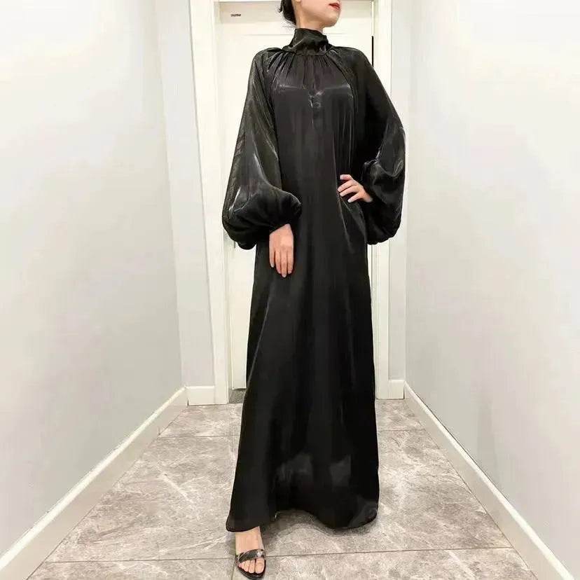 Solid Color Long Sleeve Abaya Dress for Middle East Arab Dubai Turkey Women - EX-STOCK Canada