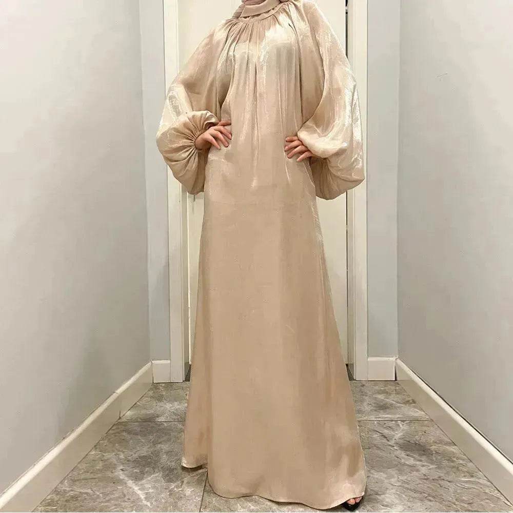 Solid Color Long Sleeve Abaya Dress for Middle East Arab Dubai Turkey Women - EX-STOCK Canada