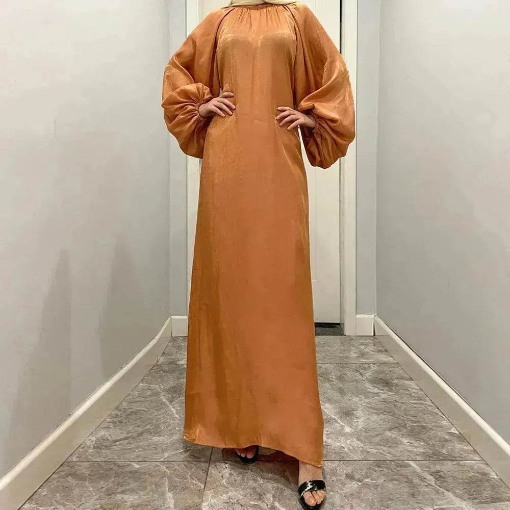 Solid Color Long Sleeve Abaya Dress for Middle East Arab Dubai Turkey Women - EX-STOCK Canada