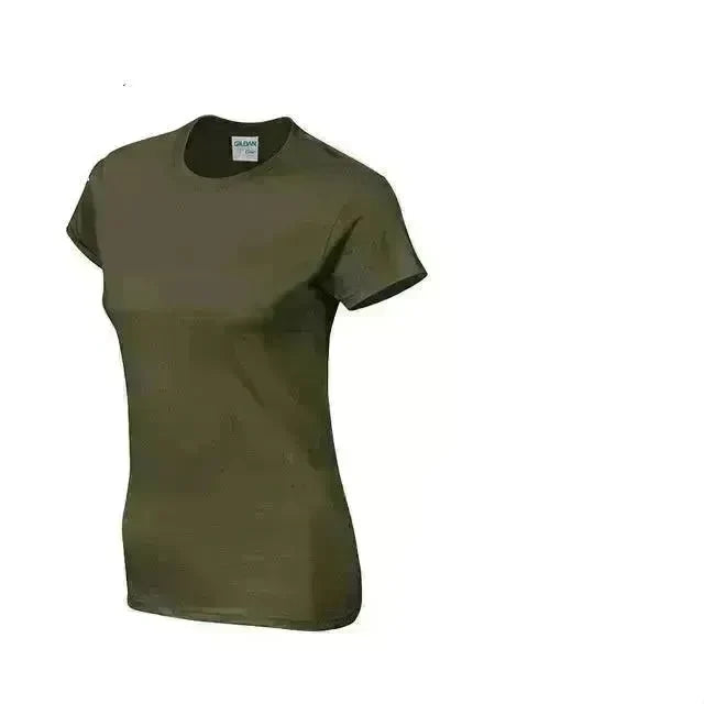 Solid color women's short-sleeved T-shirt combed cotton bottoming shirt advertising shirt custom - EX-STOCK CANADA