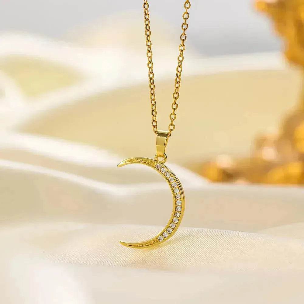 Stainless Steel Necklace Women's Fashion Copper-plated Gold Pendant Clavicle Chain For Mother Girlfriend Gift - EX-STOCK Canada