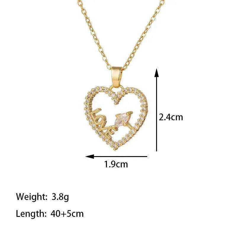 Stainless Steel Necklace Women's Fashion Copper-plated Gold Pendant Clavicle Chain For Mother Girlfriend Gift - EX-STOCK Canada