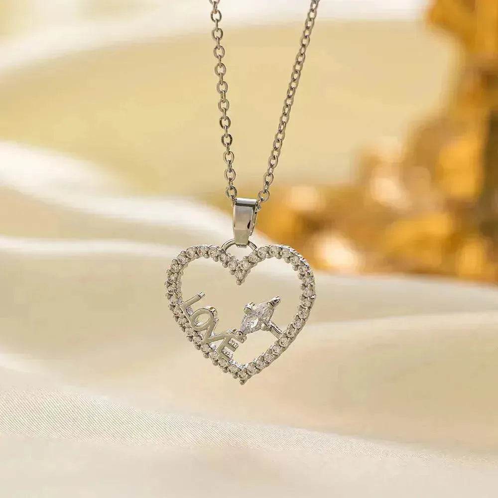Stainless Steel Necklace Women's Fashion Copper-plated Gold Pendant Clavicle Chain For Mother Girlfriend Gift - EX-STOCK Canada