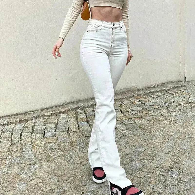 Street High Waist Slimming Denim Trousers Women - EX-STOCK Canada