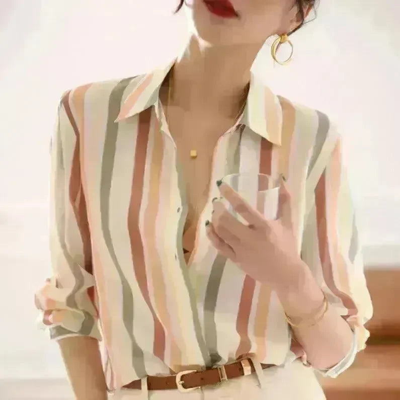 Striped Shirt Top For Women - EX-STOCK CANADA