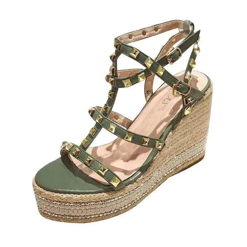 Studded Fashion Roman Style Platform Wedge Heel Women Sandals. - EX-STOCK Canada