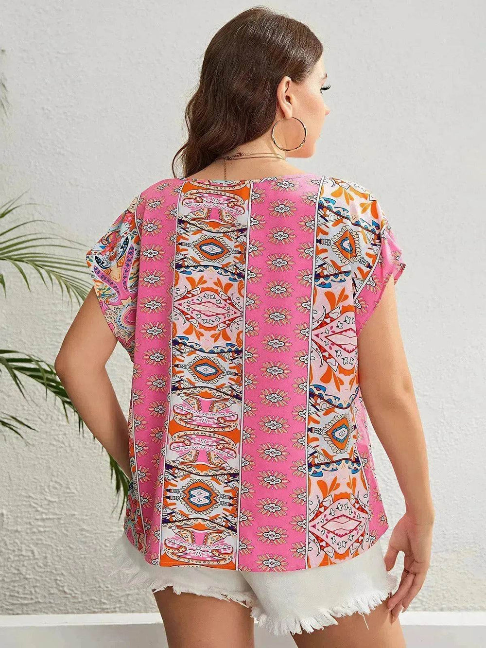 Summer Ethnic Style Round Neck Loose Top Women - EX-STOCK Canada