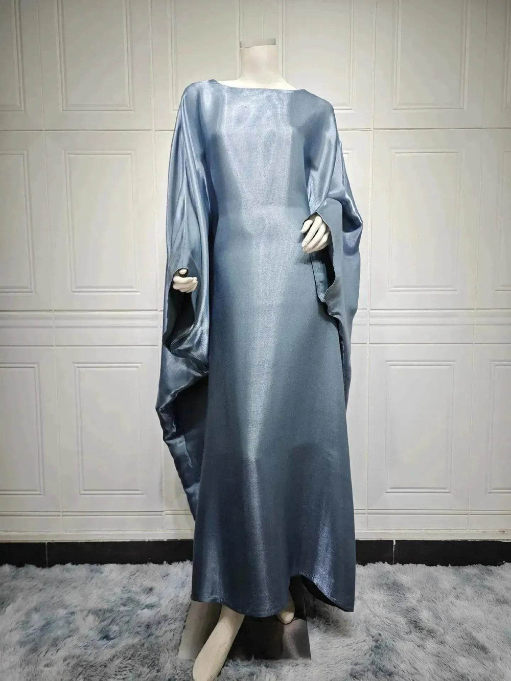 Fashion Satin Waist Muslim Abaya Dress for Arab Dubai Turkey Middle East Women - EX-STOCK Canada