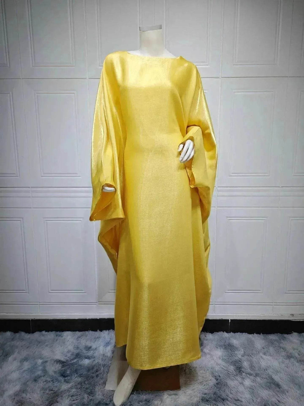 Fashion Satin Waist Muslim Abaya Dress for Arab Dubai Turkey Middle East Women - EX-STOCK Canada