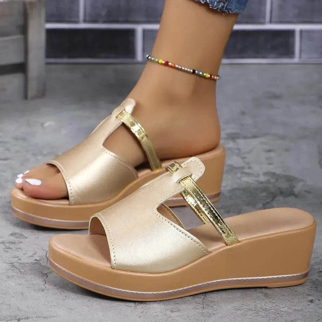 Summer Peep-toe Wedges Sandals Casual Thick Sole Heightening Slippers Fashion Outdoor Slides Shoes Women - EX-STOCK Canada