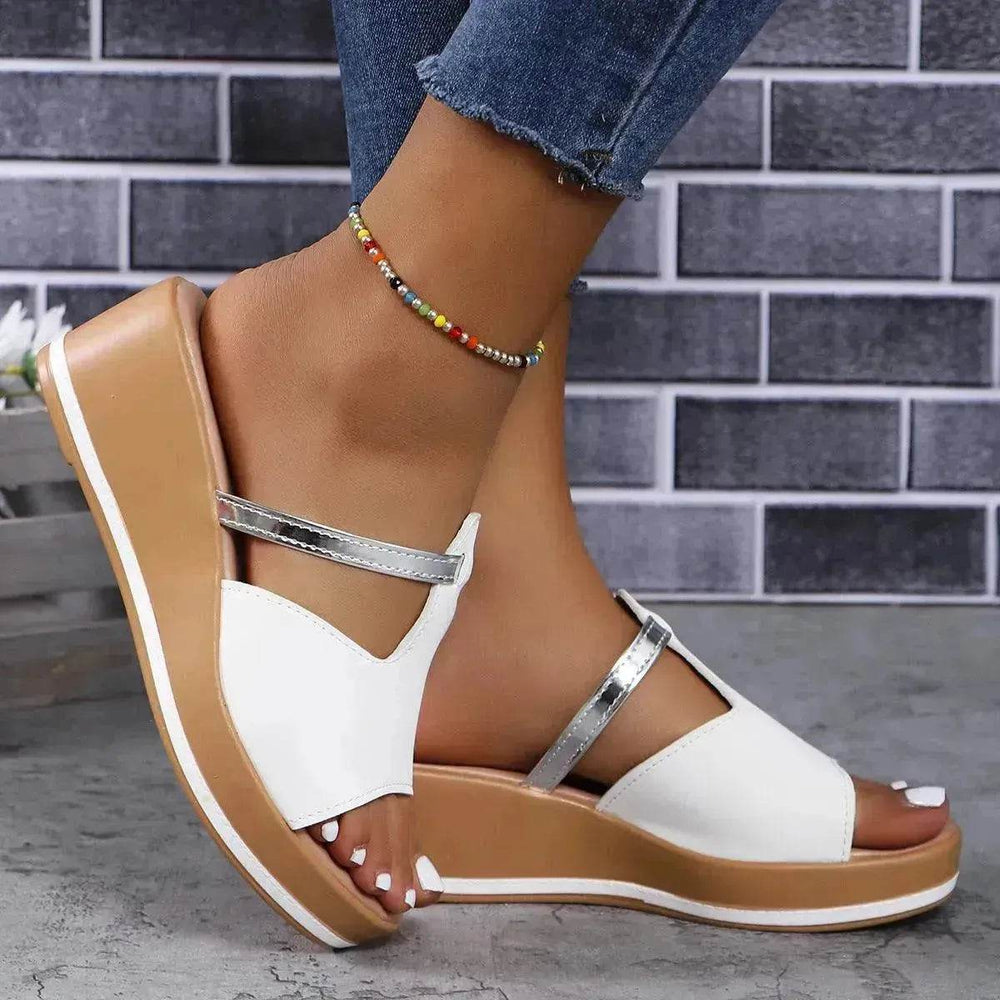 Summer Peep-toe Wedges Sandals Casual Thick Sole Heightening Slippers Fashion Outdoor Slides Shoes Women - EX-STOCK Canada