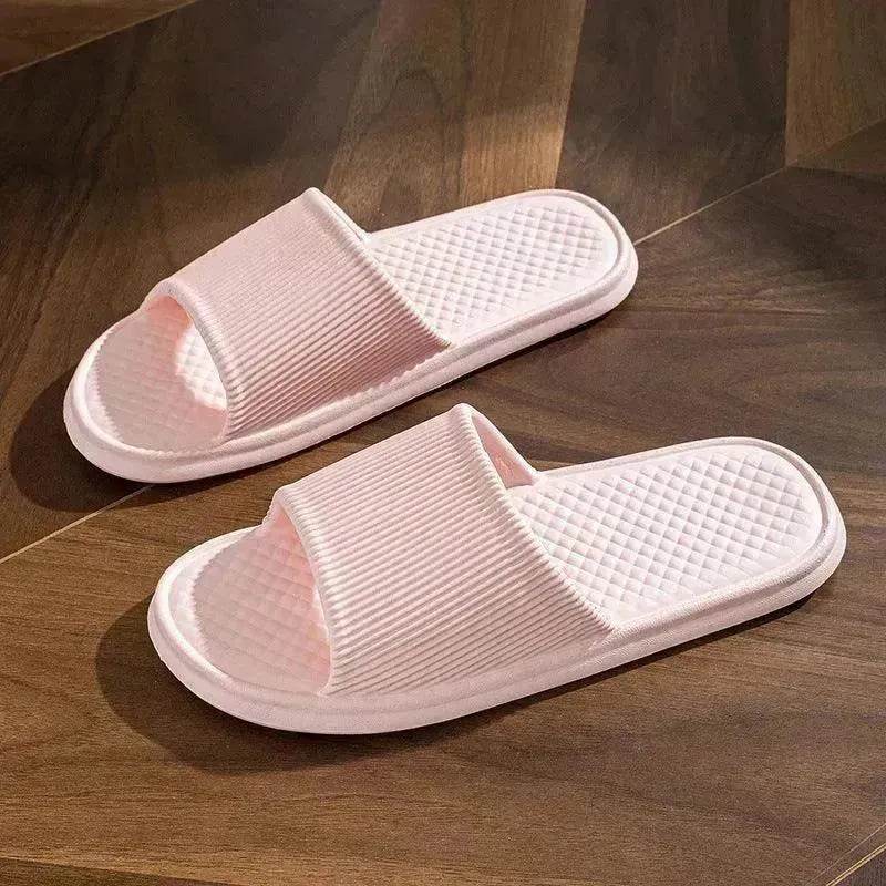 Summer Slipper Indoor House Shoes For Men Women Couples Solid Color Rhombus Striped Non-slip Bathroom Slippers - EX-STOCK Canada