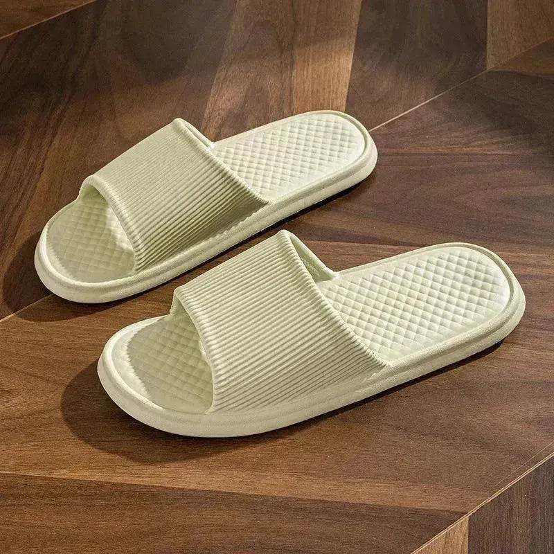 Summer Slipper Indoor House Shoes For Men Women Couples Solid Color Rhombus Striped Non-slip Bathroom Slippers - EX-STOCK Canada