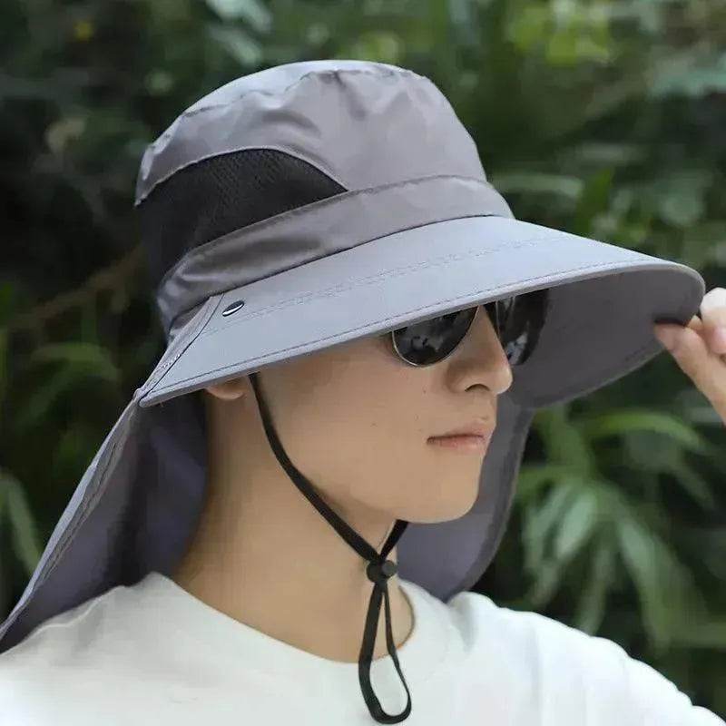 Summer Sunhat Men's Sun Protection Hat With Shawl And Neck Protection Design Breathable Anti-UV And Insect-proof Hiking Fishing Hat Outdoor - EX-STOCK Canada