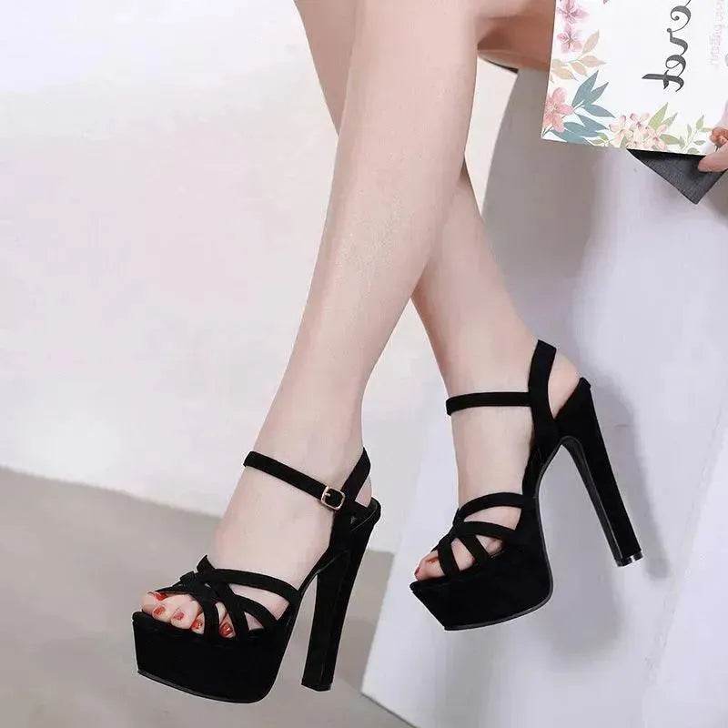Super High Heel Block Heel Platform Sandals - EX-STOCK Canada