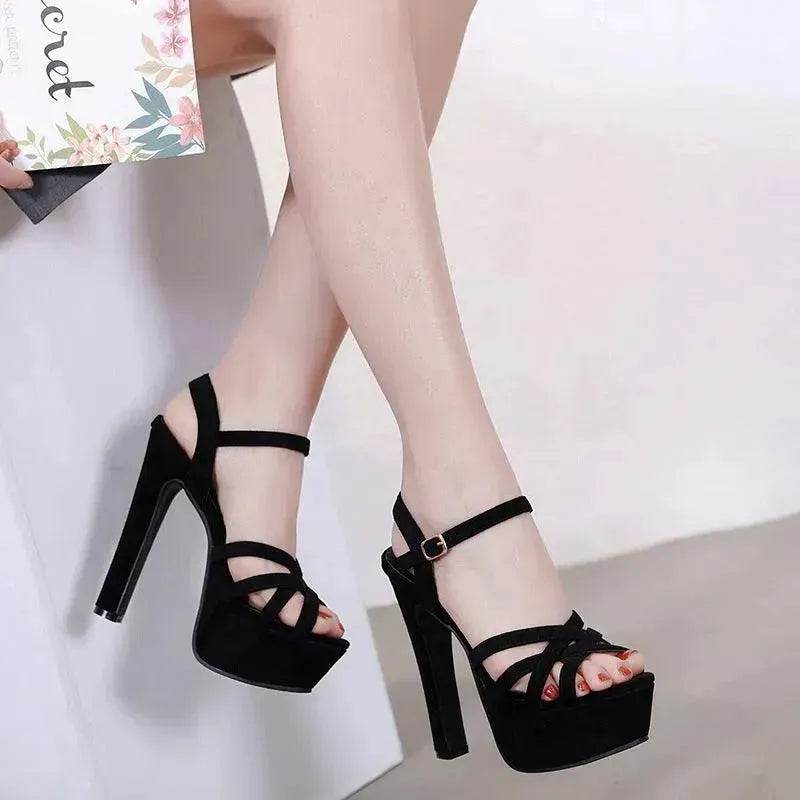 Super High Heel Block Heel Platform Sandals - EX-STOCK Canada