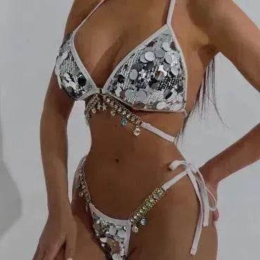 Swimsuit Sequined Costume Charming Backless Party Bikini - EX-STOCK Canada