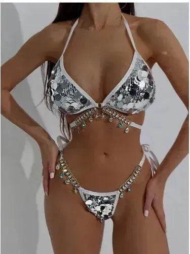 Swimsuit Sequined Costume Charming Backless Party Bikini - EX-STOCK Canada