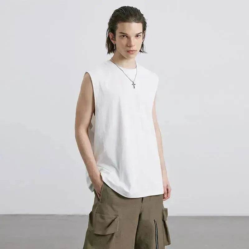 Technology Quick-drying Breathable Round Neck Solid Color Basic Loose Underwaist Tank Neutral - EX-STOCK Canada