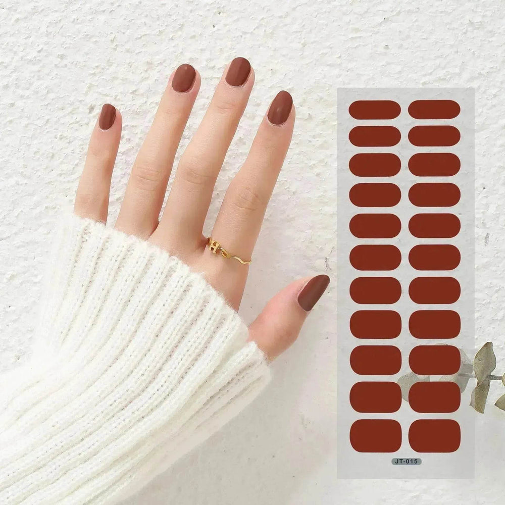 Thermal Semi-curing Nail Beauty Full Stickers Phototherapy Gel Semi Cured Gel Nail Sticker - EX-STOCK Canada