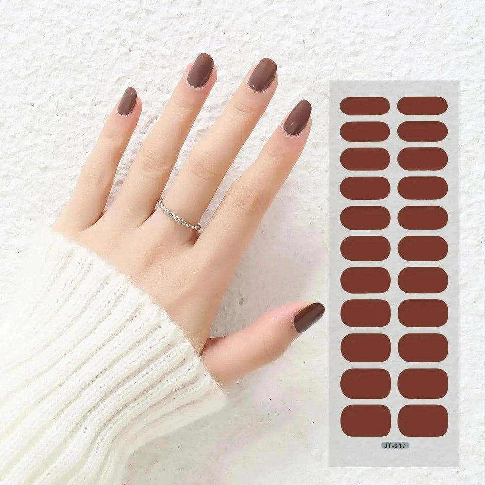 Thermal Semi-curing Nail Beauty Full Stickers Phototherapy Gel Semi Cured Gel Nail Sticker - EX-STOCK Canada