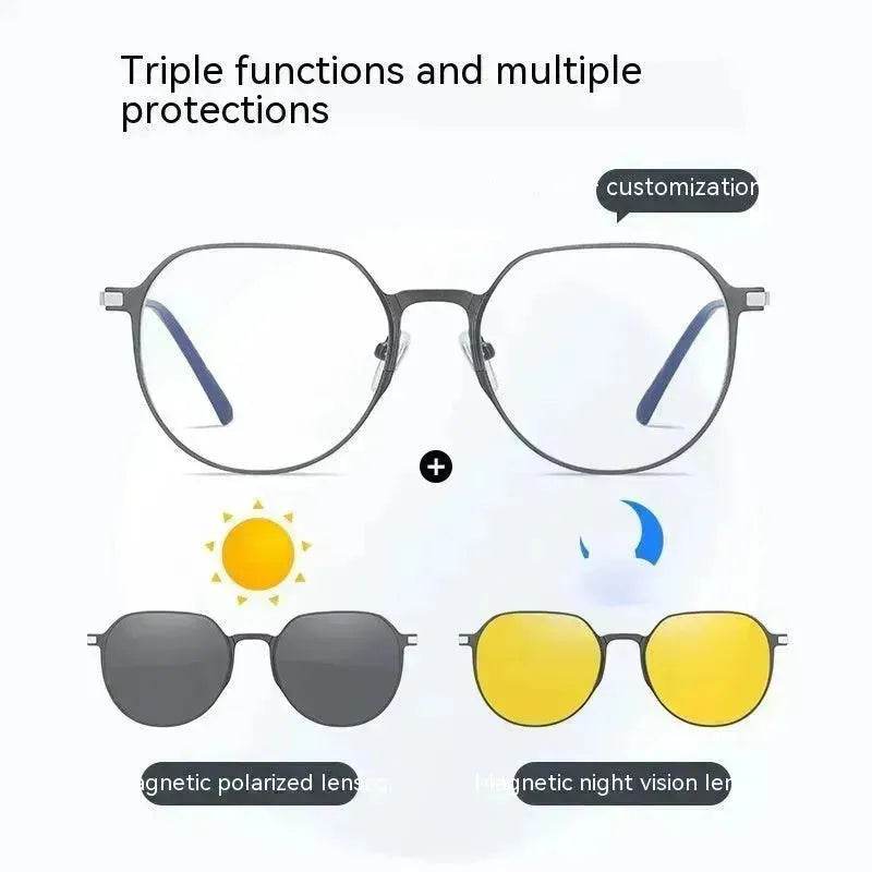 Three-in-one Polarized Sunglasses Magnetic Suction - EX-STOCK Canada