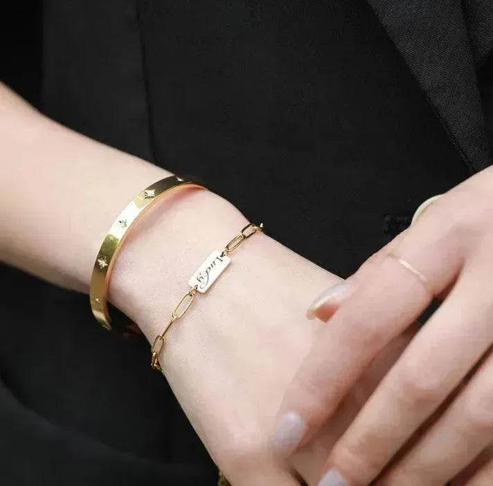 Titanium Steel Plated 18K Gold Star Bracelet for Women Gold Bracelet - EX-STOCK Canada