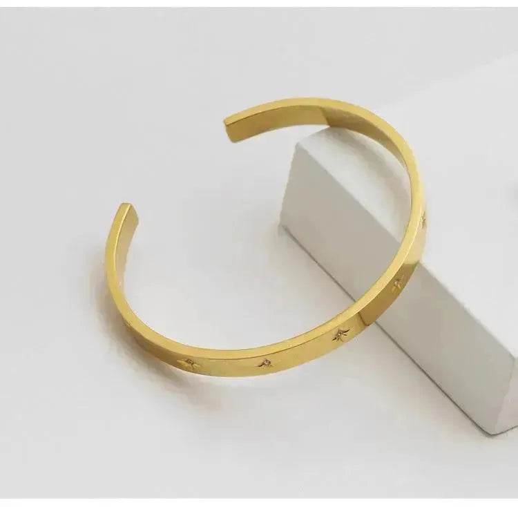 Titanium Steel Plated 18K Gold Star Bracelet for Women Gold Bracelet - EX-STOCK Canada